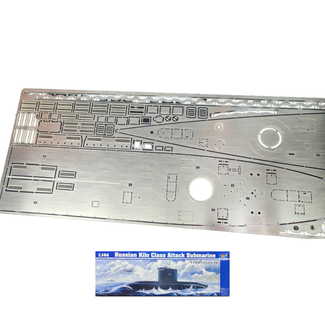 Photo of photo-etched brass deck and detail set for Kilo class submarine 1:144 Trumpeter 05903 by RCSubs