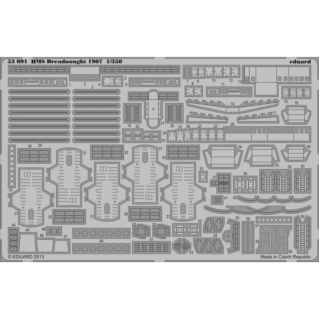 Photo of Eduard 53091 HMS Dreadnought 1907 photo-etched detail set for Trumpeter 1/350 scale