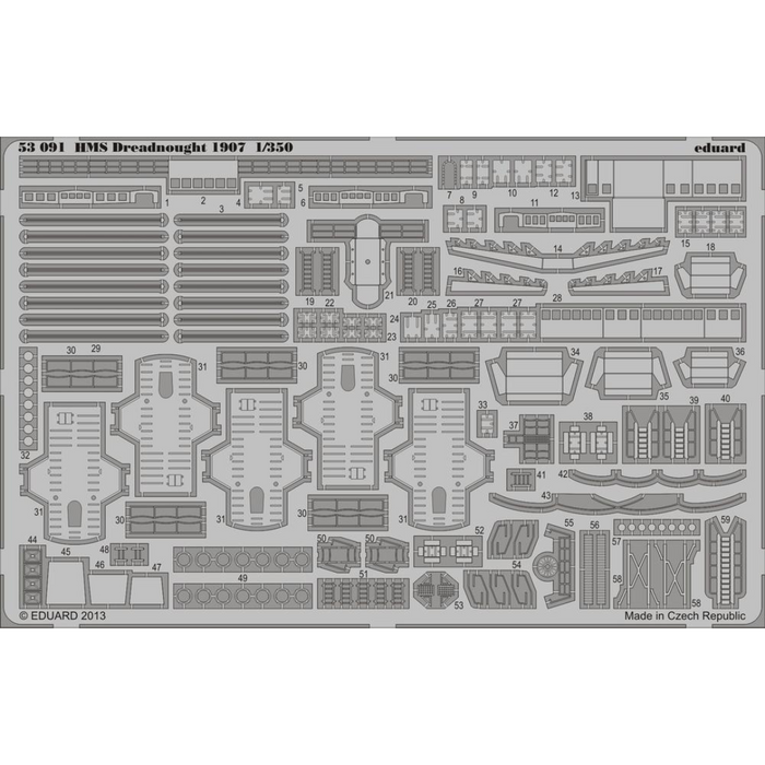 Photo of Eduard 53091 HMS Dreadnought 1907 photo-etched detail set for Trumpeter 1/350 scale