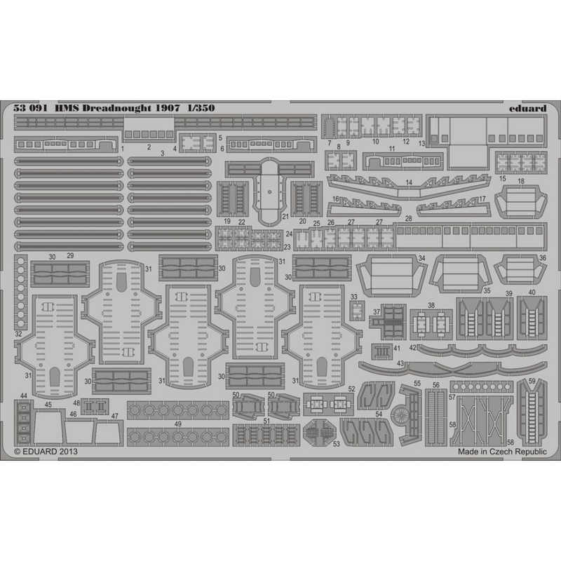 Photo of Eduard 53091 HMS Dreadnought 1907 photo-etched detail set for Trumpeter 1/350 scale