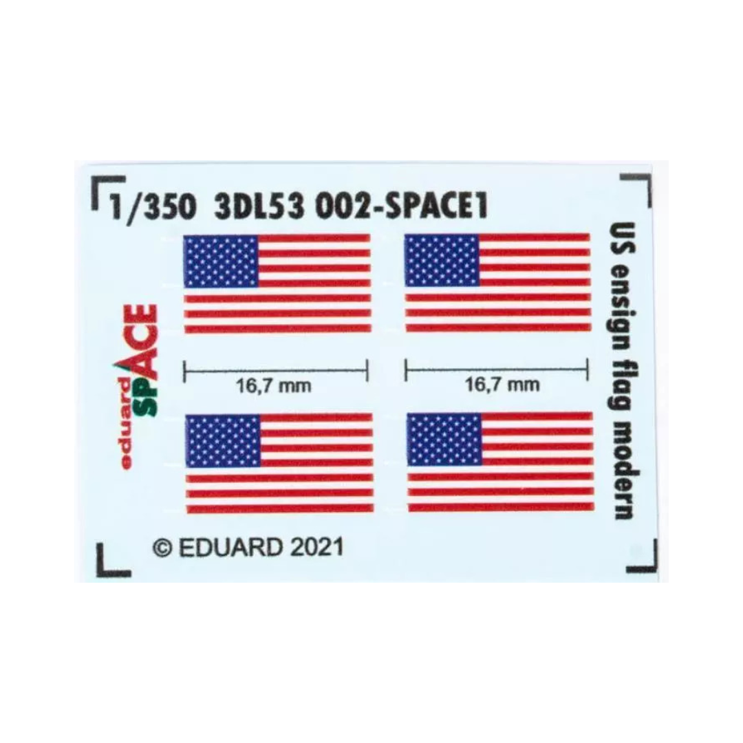 Photo of Eduard US Ensign Flag WWII SPACE 3D decal 1/350 scale set 3DL53001