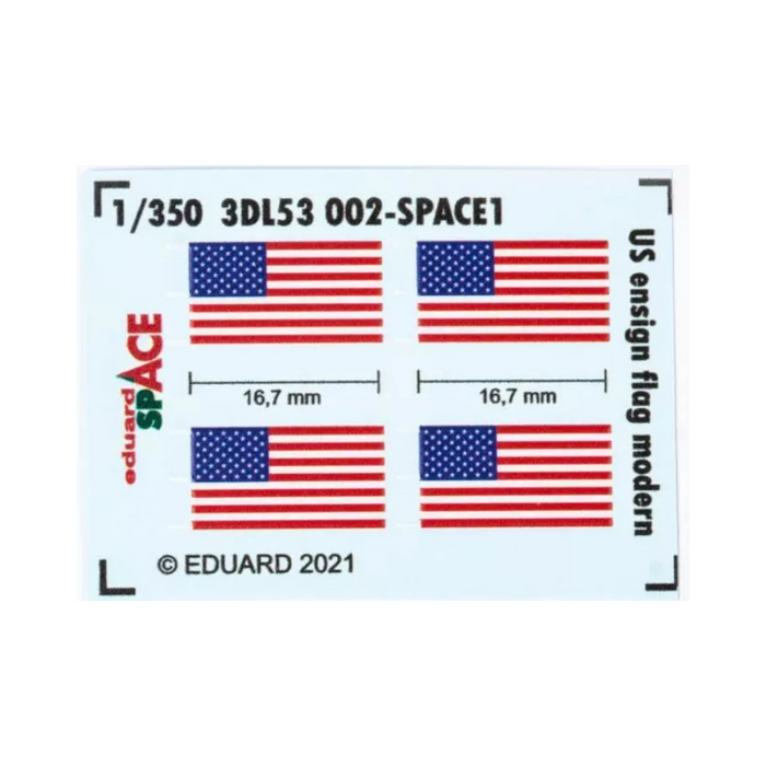Photo of Eduard US Ensign Flag WWII SPACE 3D decal 1/350 scale set 3DL53001