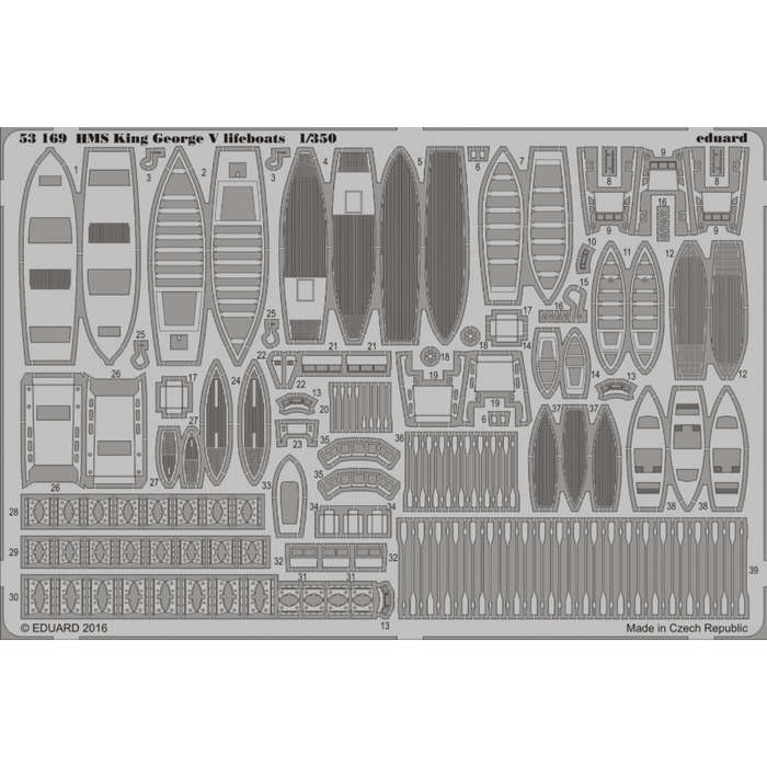 Photo of Eduard 53169 HMS King George V lifeboats photo etch set 1/350 for Tamiya