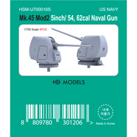 Photo of Mk.45 Mod 2 5inch/54 62 Cal Naval Gun Set 1:700 Scale 3D printed resin model by HS Model HSM-U700016S