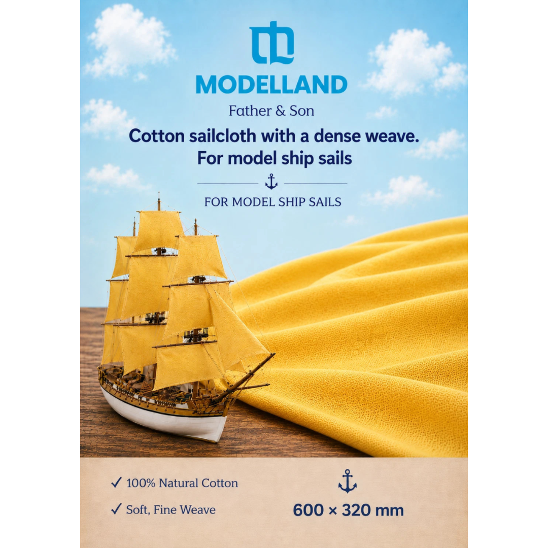 Photo of Yellow Dense Weave Sail Cloth Fabric for Model Ship Sails Made from Natural Cotton