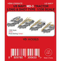 Photo of HS Model US Navy MD-3 Tractors short and long type 1/350 scale resin set with photo-etched parts