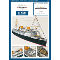 Photo of HMV Card Model Kit Bremen IV 1/250 scale ocean liner with detailed interiors and accessories