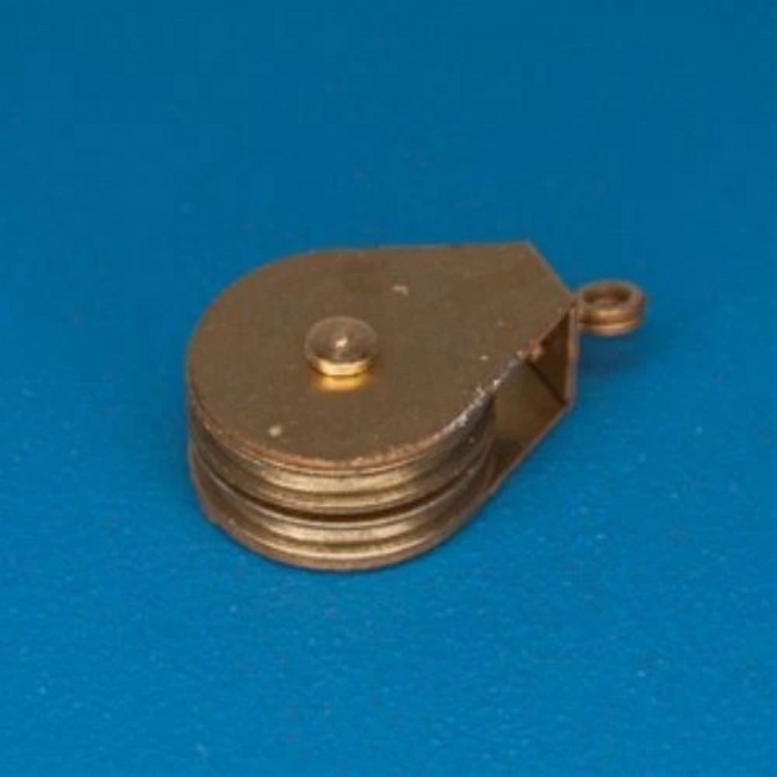 Photo of RB Model 10830 brass double sheave block for ship models, 5.9mm size, pack of 4