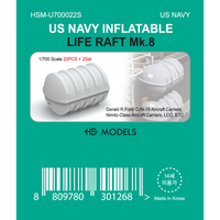 Photo of US Navy Inflatable Life Raft Mk.8 1:700 scale resin model set by HS Model for aircraft carriers and naval ships