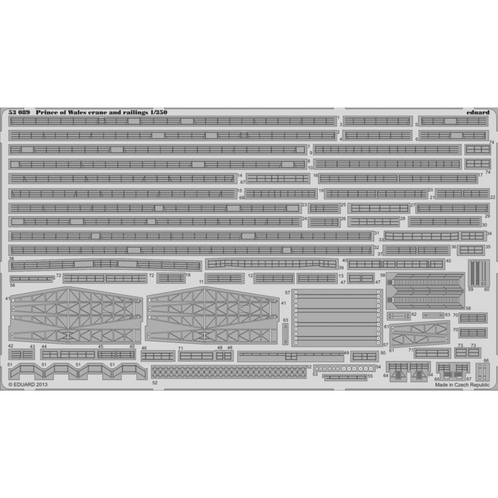 Photo of Eduard 53089 photo-etch set for HMS Prince of Wales 1/350 cranes and railings