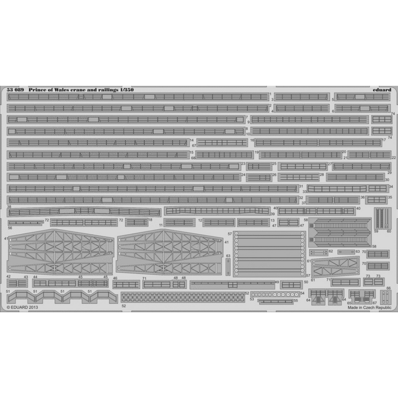 Photo of Eduard 53089 photo-etch set for HMS Prince of Wales 1/350 cranes and railings