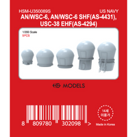 Photo of AN/WSC-6, AN/WSC-6 SHF (AS-4431), USC-38 EHF (AS-4294) Dome Radars Set 1/350 Scale HS Model HSM-U350089S 3D Printed Resin Model