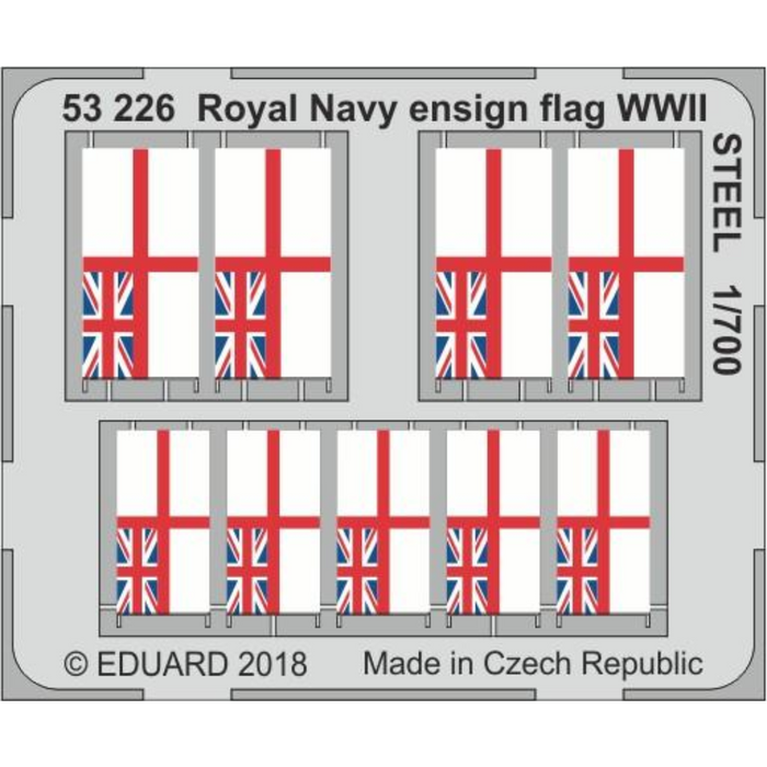 Photo of Eduard 53226 Royal Navy Ensign Flag WWII 1/700 photo-etched steel set