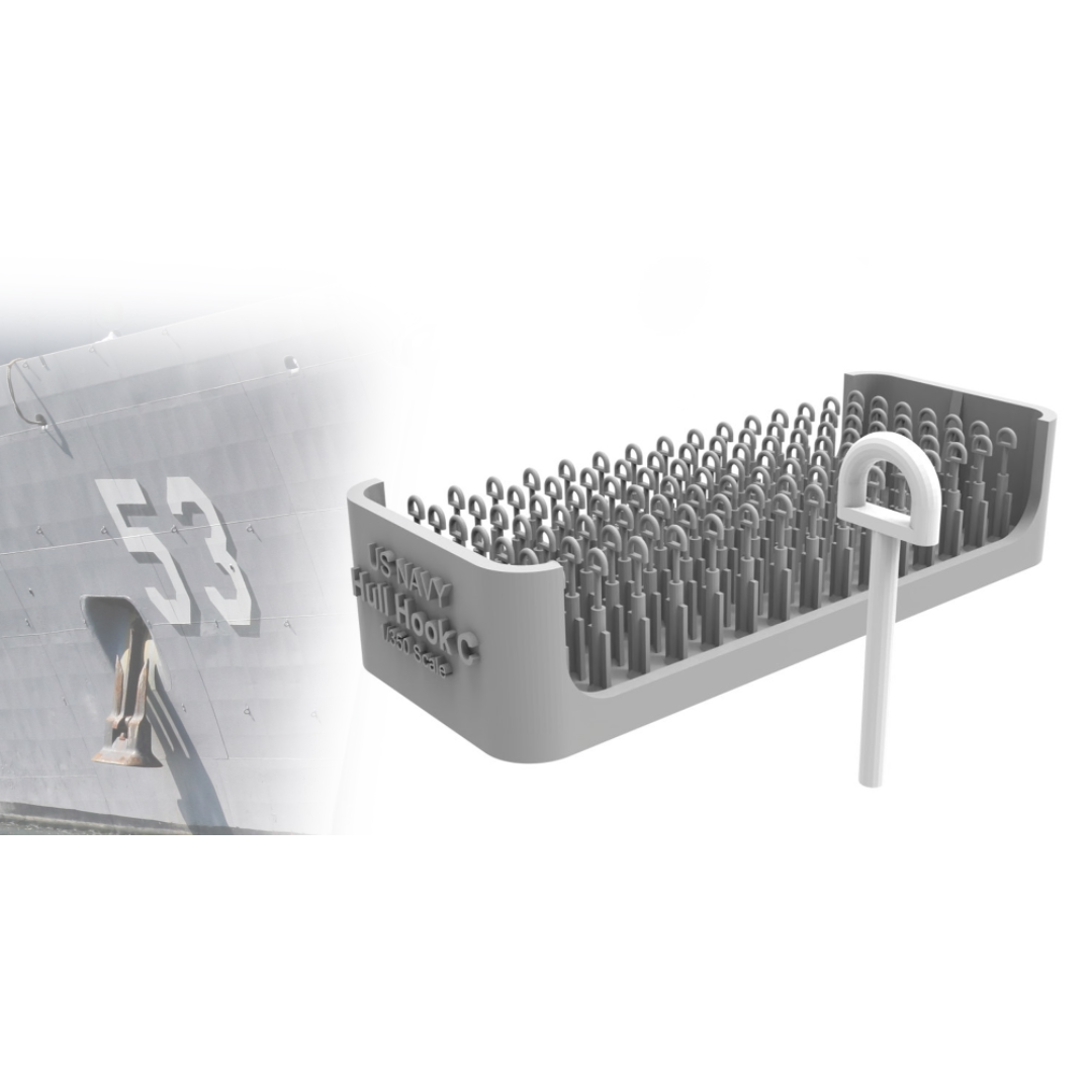 Photo of Hull Hook C Type 180 Pcs 1/350 Scale 3D Printed Resin Set from HS Model HSM-U350063S