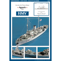 Photo of HMV Flower Class Corvette HMCS Agassiz 1:250 scale card model kit with detailed parts and realistic naval design