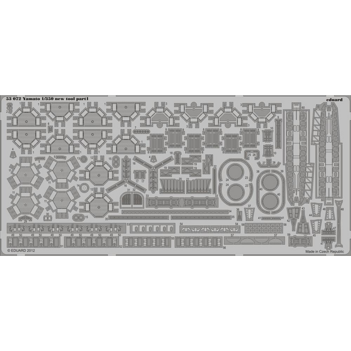 Photo of Eduard 53072 Yamato photo-etched detail set for Tamiya 1/350 scale battleship model