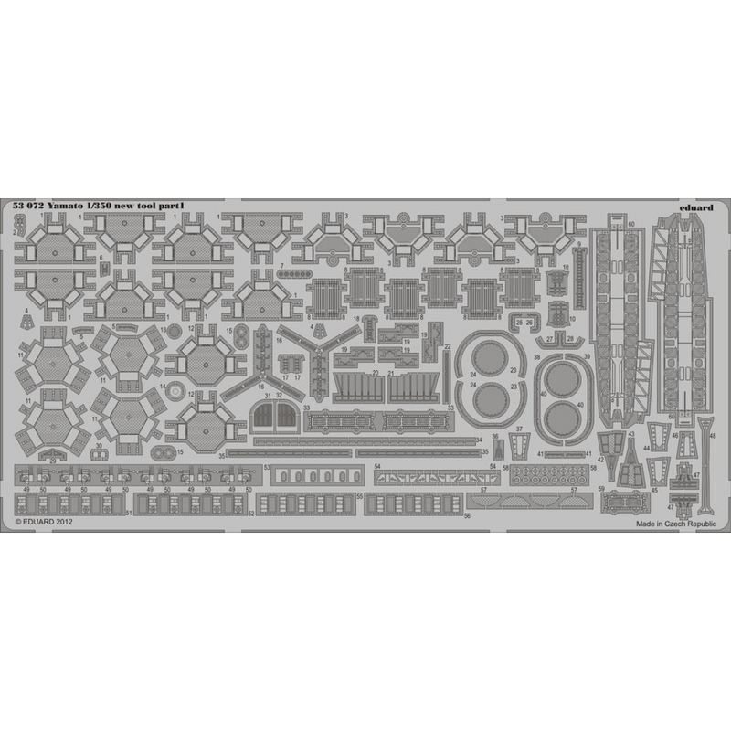 Photo of Eduard 53072 Yamato photo-etched detail set for Tamiya 1/350 scale battleship model