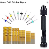 Photo of precision mini hand drill set with micro drill bits 0.1mm to 3mm for modelling and crafts