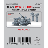 40mm Twin Bofors (Early ver.) (8pcs) 1:700 HS Model (HSM-U700029S)