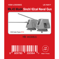 Photo of Mk.45 Mod 4 5-inch 62 caliber naval gun 1:350 resin model set HS Model HSM-U350080S