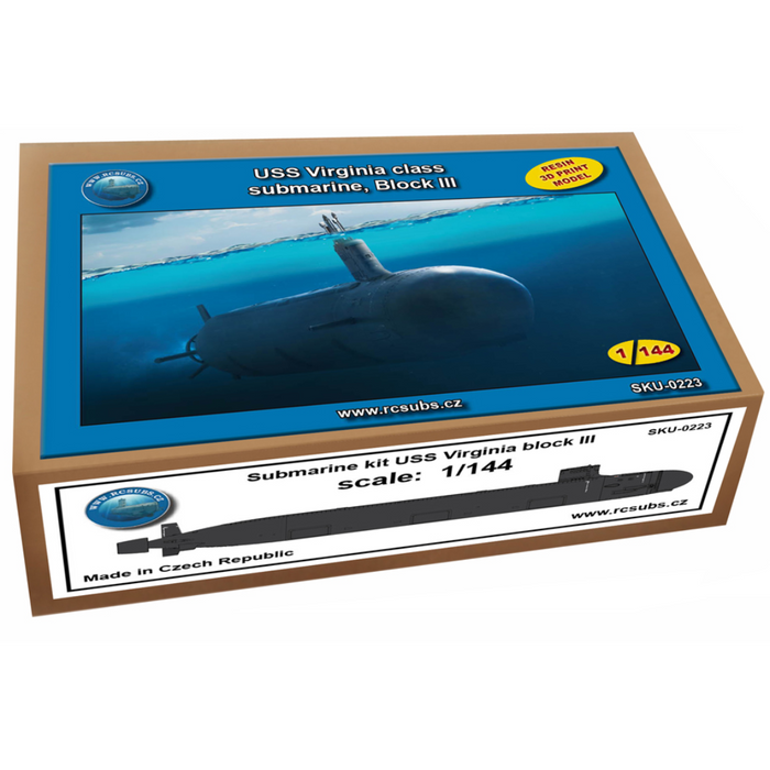 Photo of 3D printed USS Virginia Class Block III Submarine 1/144scale resin model by RC Subs