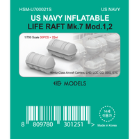 Photo of US Navy Inflatable Life Raft Mk.7 Mod.1/2 1:700 scale 3D printed resin model set by HS Model HSM-U700021S