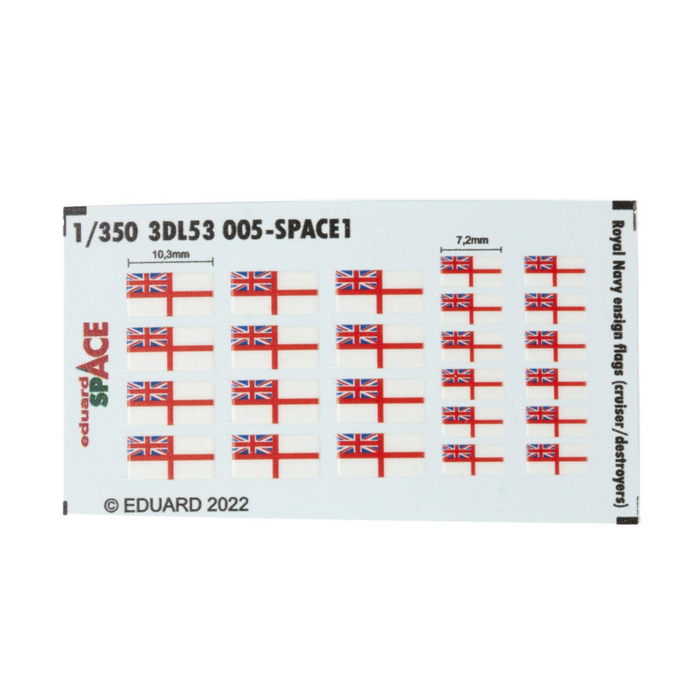 Photo of Eduard 3DL53005 Royal Navy Ensign Flags 1/350 scale 3D decals for model ships
