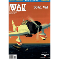 Photo of Aichi D3A1 Val 1:33 scale card model kit from WAK Publishing showing Japanese dive bomber from carrier Kaga during Pearl Harbor attack