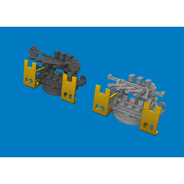 Photo of Eduard 653021 IJN Type 96 25mm Triple AA Gun Set 1/350 with 3D printed parts and photo-etch