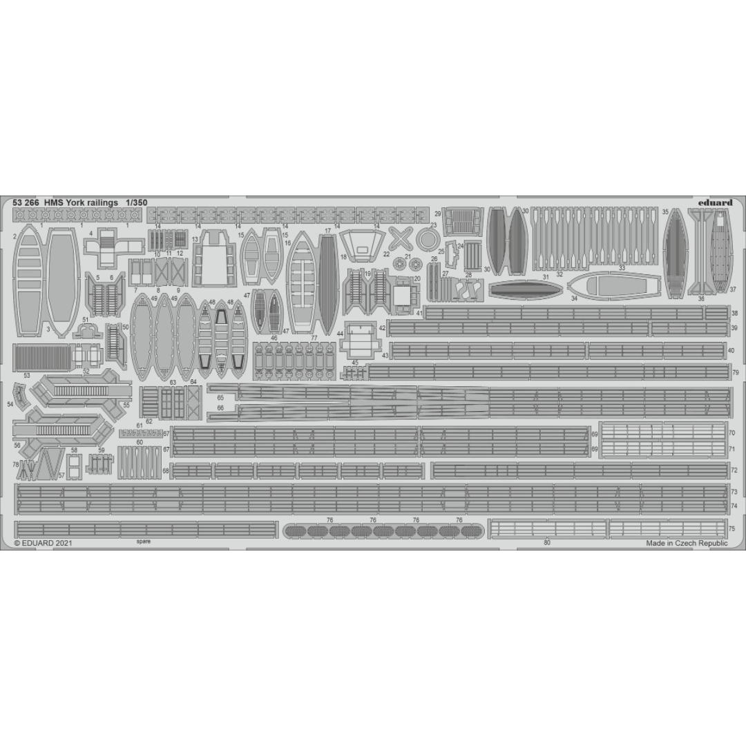 Photo of Eduard 53266 HMS York Railings and Boats 1/350 Photo-Etched Set for Trumpeter