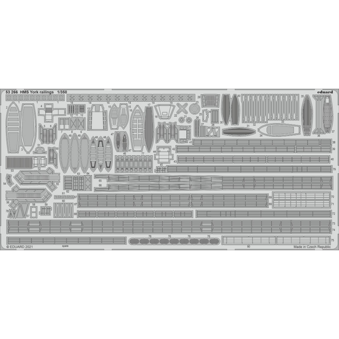 Photo of Eduard 53266 HMS York Railings and Boats 1/350 Photo-Etched Set for Trumpeter