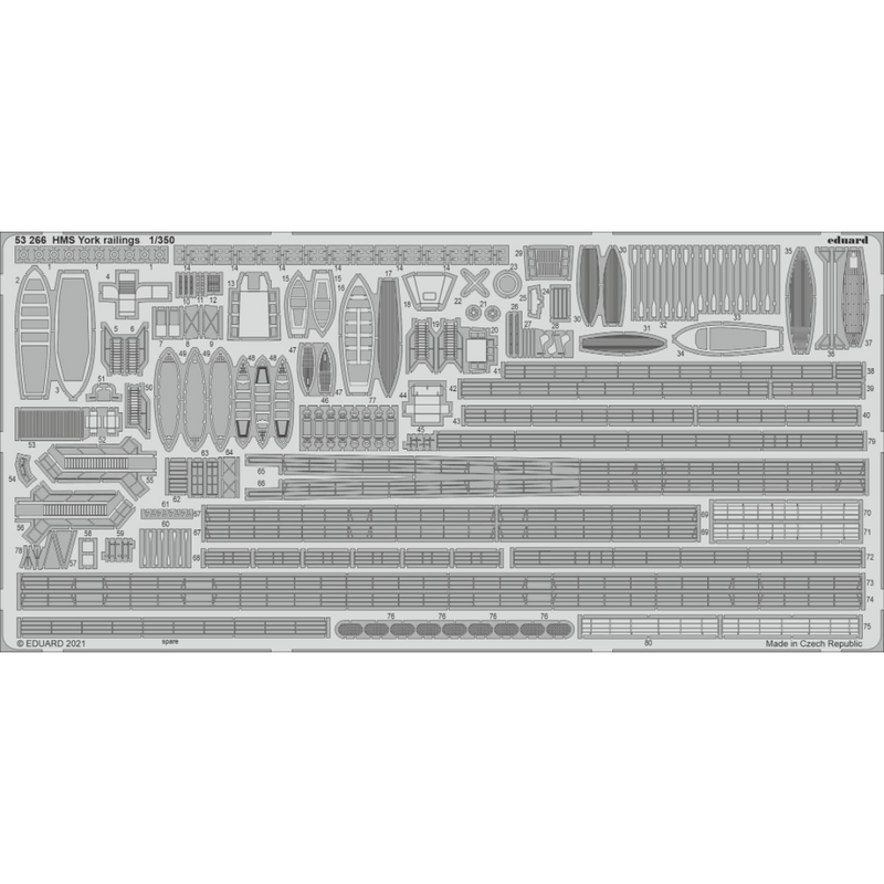 Photo of Eduard 53266 HMS York Railings and Boats 1/350 Photo-Etched Set for Trumpeter