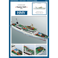 Photo of Card Model Kit German Cruise Ship Funny Girl HMV 103346 in 1:250 scale with detailed paper parts