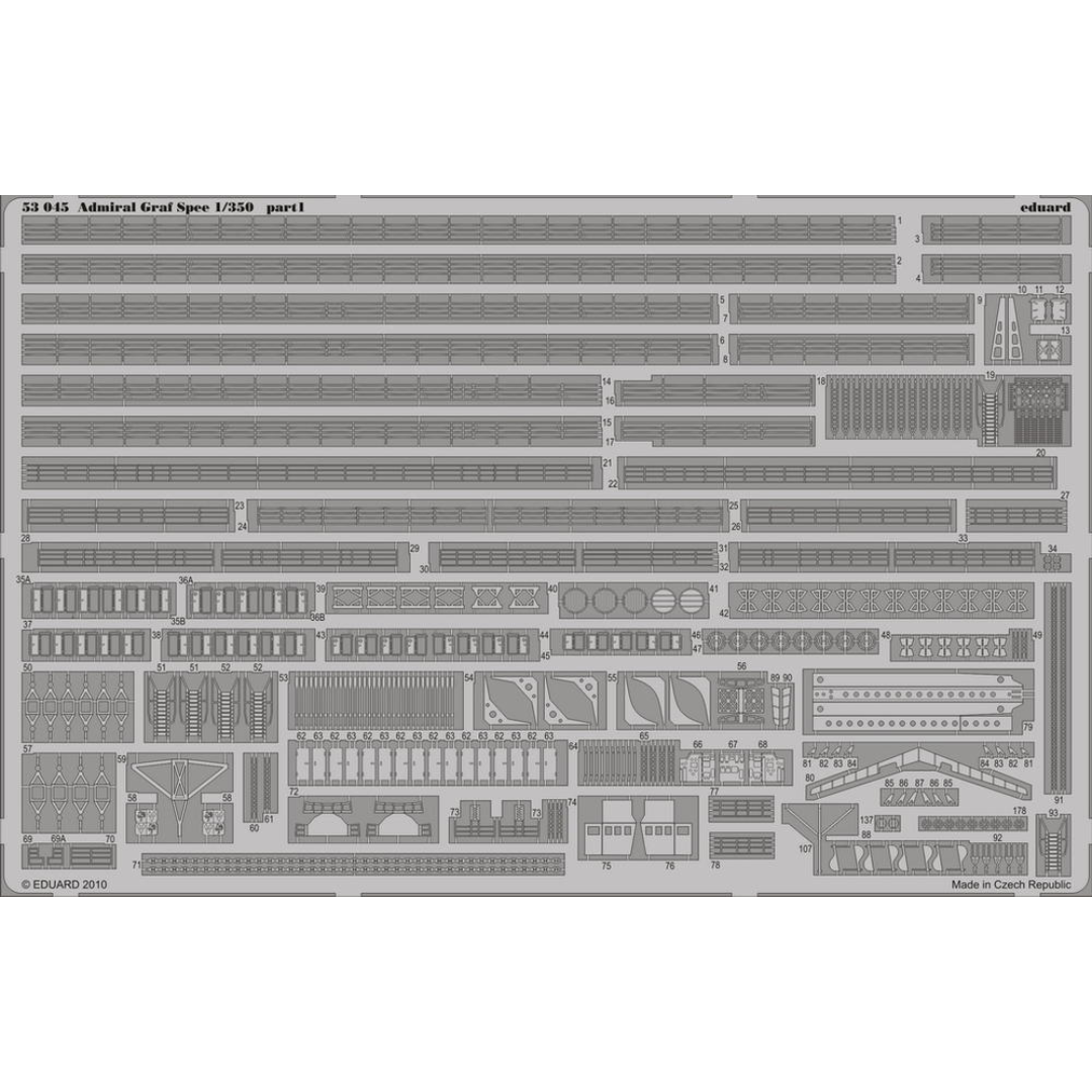 Photo of Eduard 53045 photo etched parts set for Admiral Graf Spee 1/350 Trumpeter