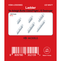 Photo of 1/350 scale ladder set for Arleigh Burke Class Destroyer Flight I and II from HS Model HSM-U350096S 3D printed in resin
