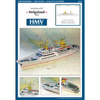 Photo of Card Model Kit Ferry Boat Helgoland 1963 from HMV Publishing in 1/250 scale – papermodel ship with detailed hull, lifeboats, and superstructure