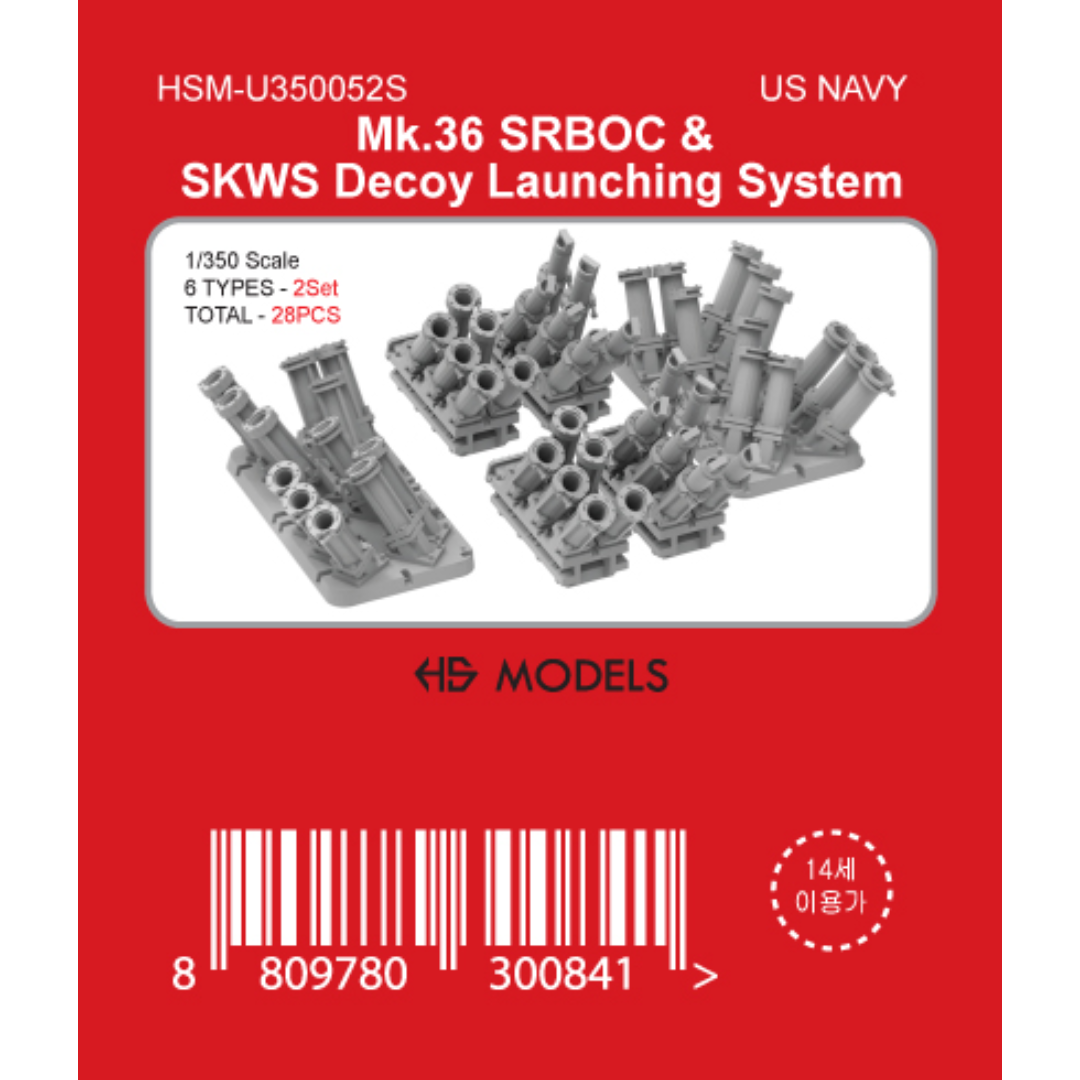 Photo of Mk.36 SRBOC and SKWS Decoy Launching System 1/350 scale resin set by HS Model HSM-U350052S