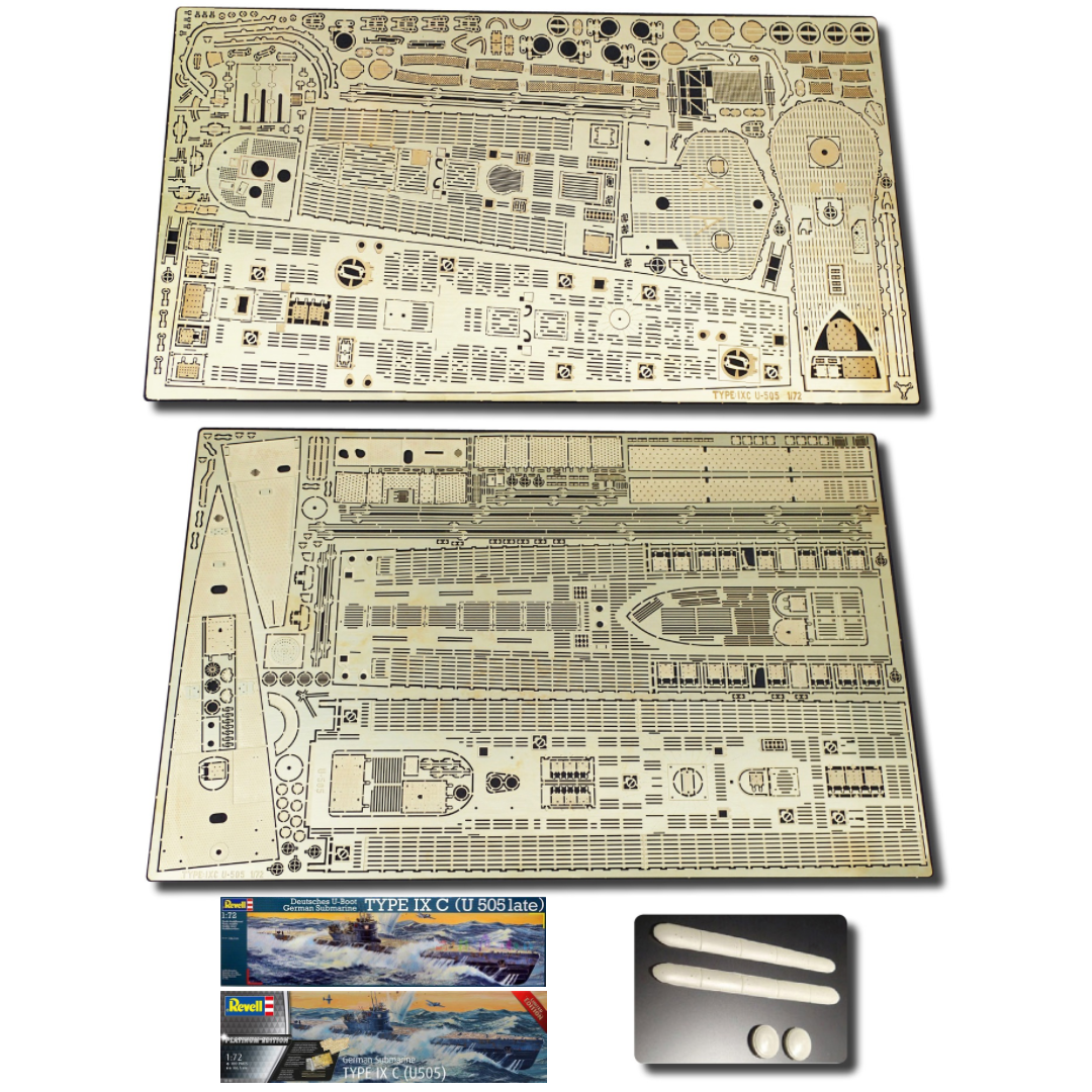 Photo of RC Subs U-505 Type IXC photo-etched detail set 1:72 for Revell 05114 and 05180