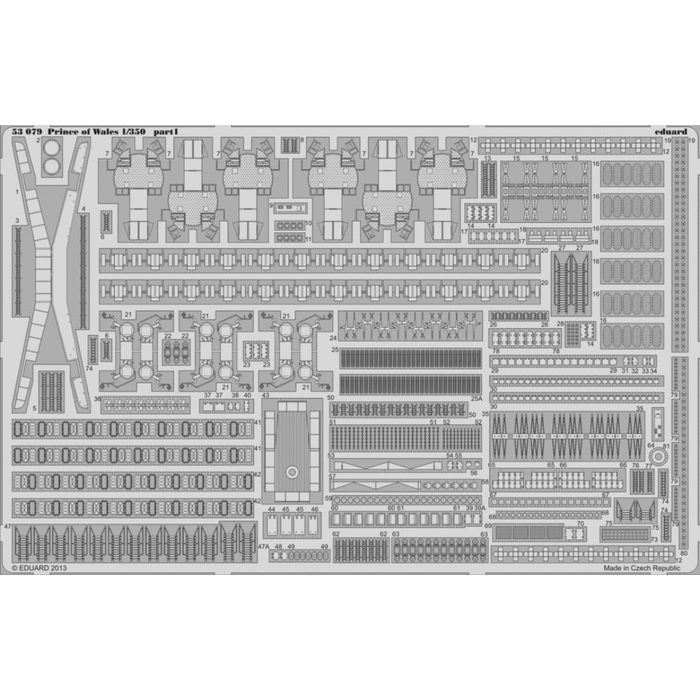 Photo of Eduard 53079 photo-etched detail set for HMS Prince of Wales 1/350 for Tamiya model