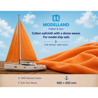 Photo of orange dense weave natural cotton sail cloth fabric for model ship sails