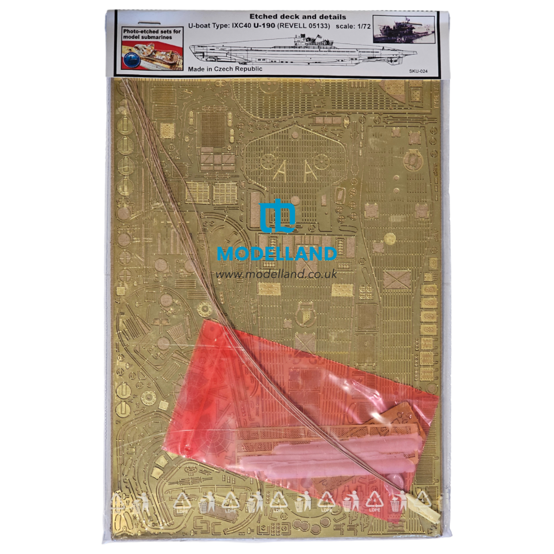 Photo of RC Subs IXC40 U-190 photo-etched deck and detail set 1:72 for Revell 05133