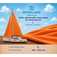 Photo of orange dense weave natural cotton sail cloth fabric for model ship sails
