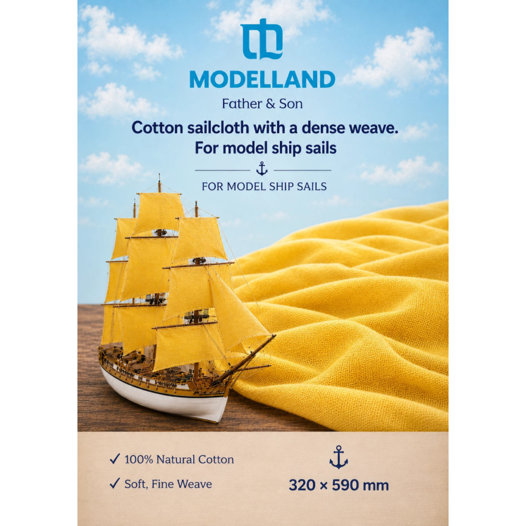 Photo of Yellow Dense Weave Sail Cloth Fabric for Model Ship Sails Made from Natural Cotton
