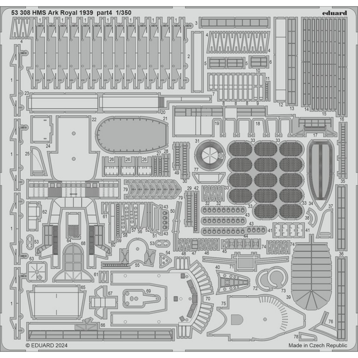 Photo of Eduard 53308 HMS Ark Royal 1939 Photo-Etched Details Part 4 for I Love Kit 1:350 scale model