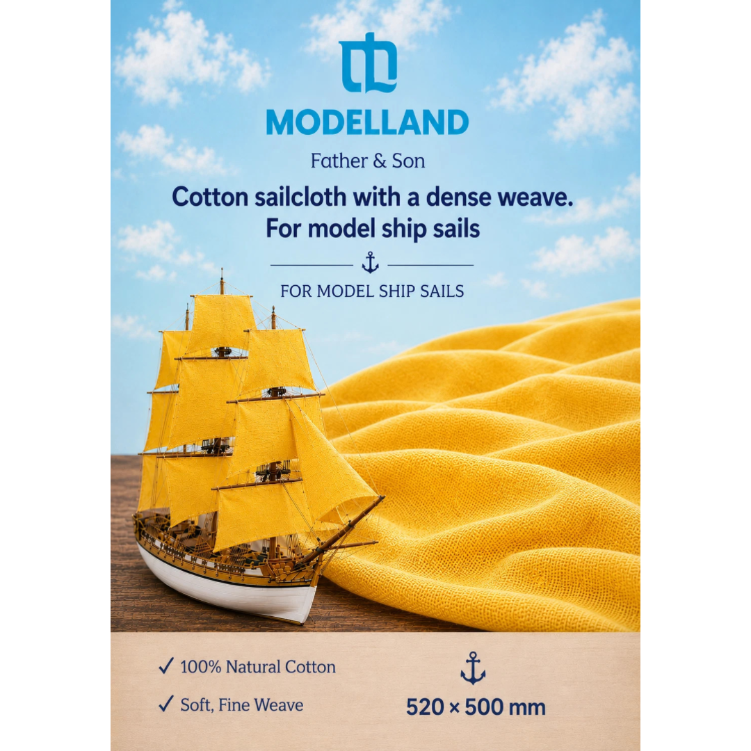 Photo of Yellow Dense Weave Sail Cloth Fabric for Model Ship Sails Made from Natural Cotton