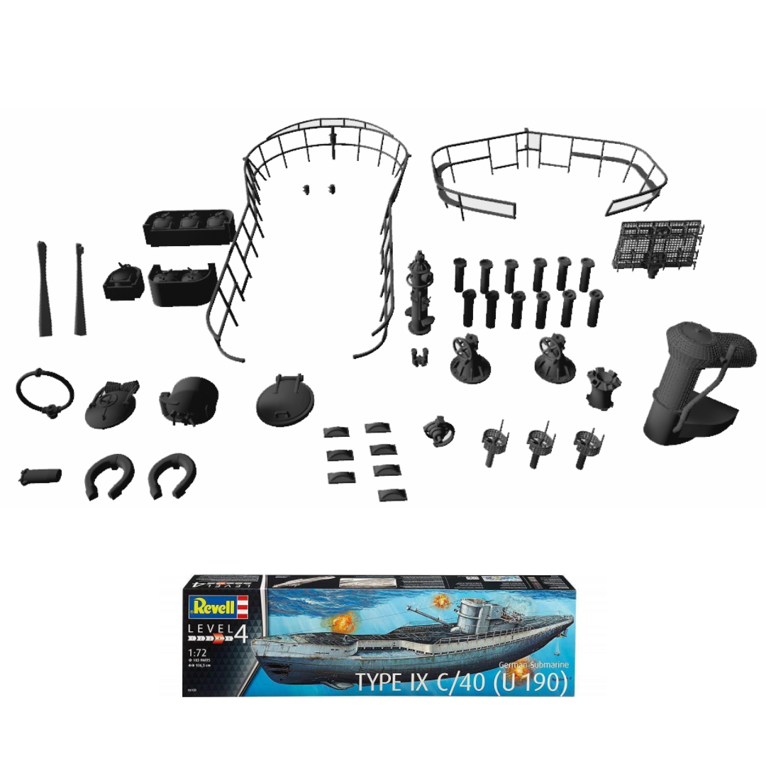 Photo of resin detail set for German U-boat U-190 Type IXC/40 1:72 Revell 05133 by RCSubs