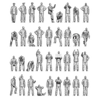 Photo of 1:144 scale WWII Kriegsmarine resin figures from ION Models, set of 36 unpainted German Navy crew for ship dioramas.