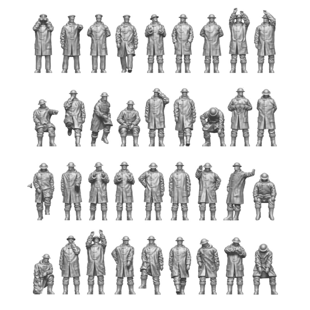 Photo of 1:144 scale Royal Navy personnel in bad weather gear – ION Models Set R144-002