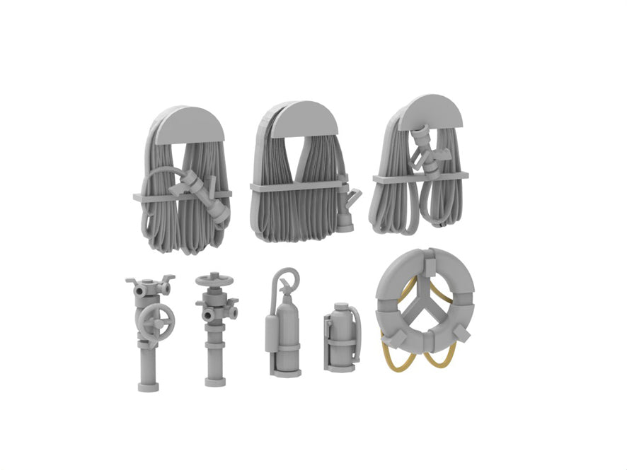 Photo of 1/200 Fire Hose Valve and Life Ring photo etched ship model detail set HSM-U200056S