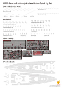 Photo of Very Fire VF700906DX H-Class Hutten Deluxe Edition 1:700 scale model kit battleship box and completed model